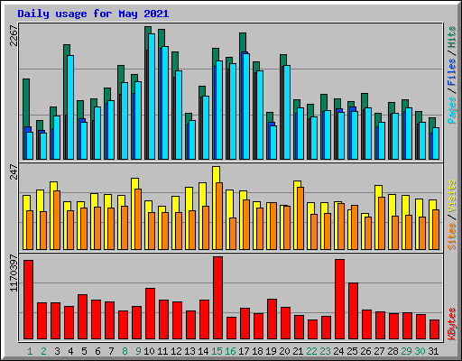 Daily usage for May 2021