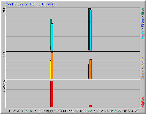 Daily usage for July 2025