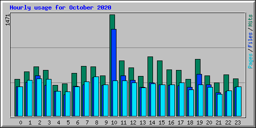 Hourly usage for October 2020