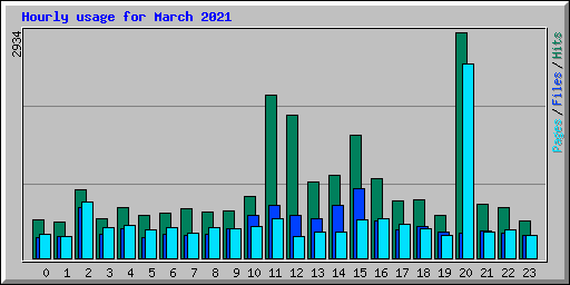Hourly usage for March 2021