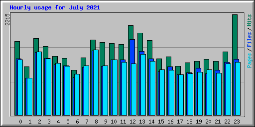Hourly usage for July 2021
